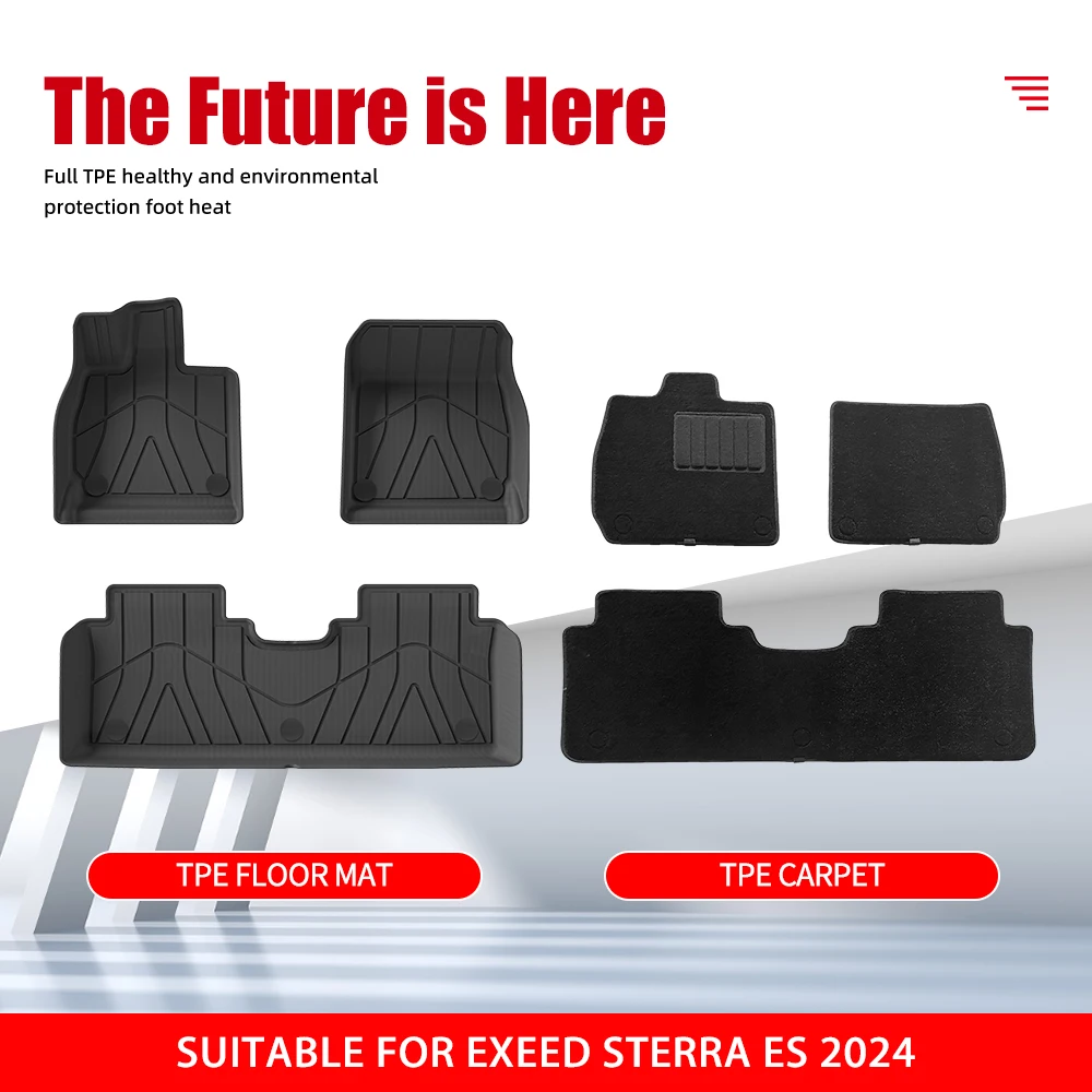 Custom New Arrivals Car Floor Mat for Exeed Sterra ES 2024 Custom Waterproof Non-slip Car Mats Luxury 3D TPE Car Carpet