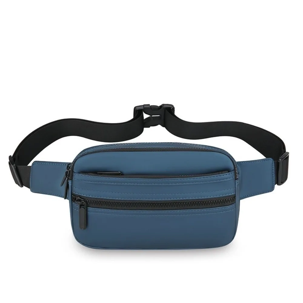 

PU Men's Waist Bag Adjustable Lightweight Crossbdoy Chest Bag Multilayer Single Shoulder Running Pouch Belt Phone Accessories