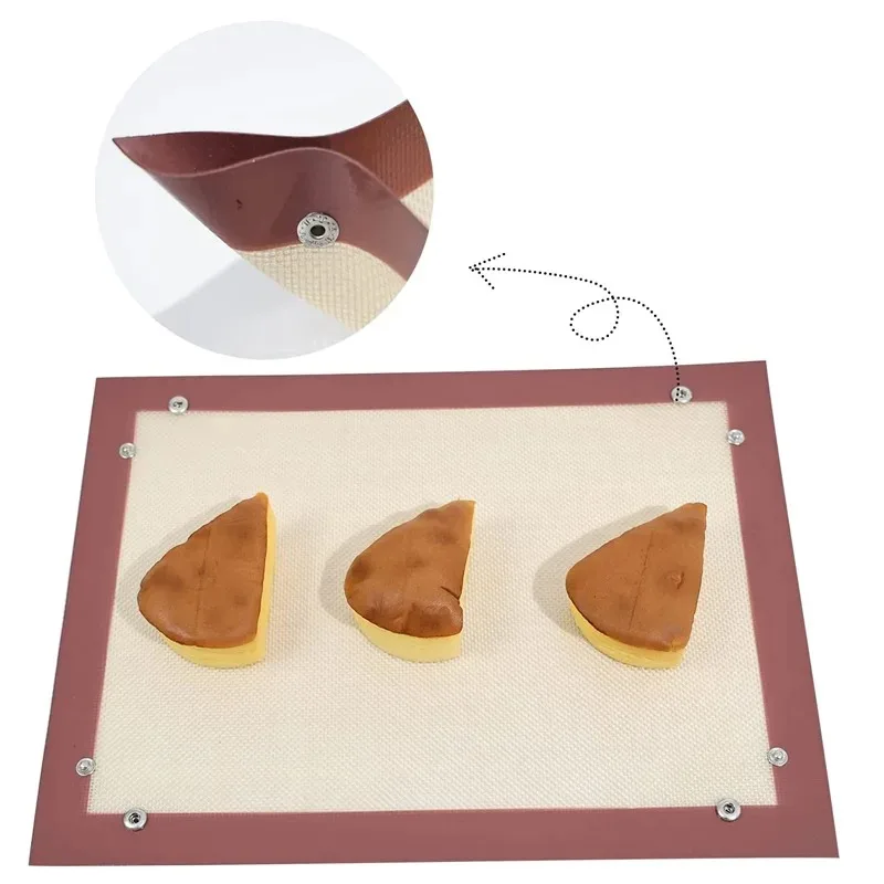 Heat-Resistant Leakage Silicone Baking Mat Sheet Nonstick Oven Mesh Pad Small Button Design Glass Fiber  Bakeware Baking Mat