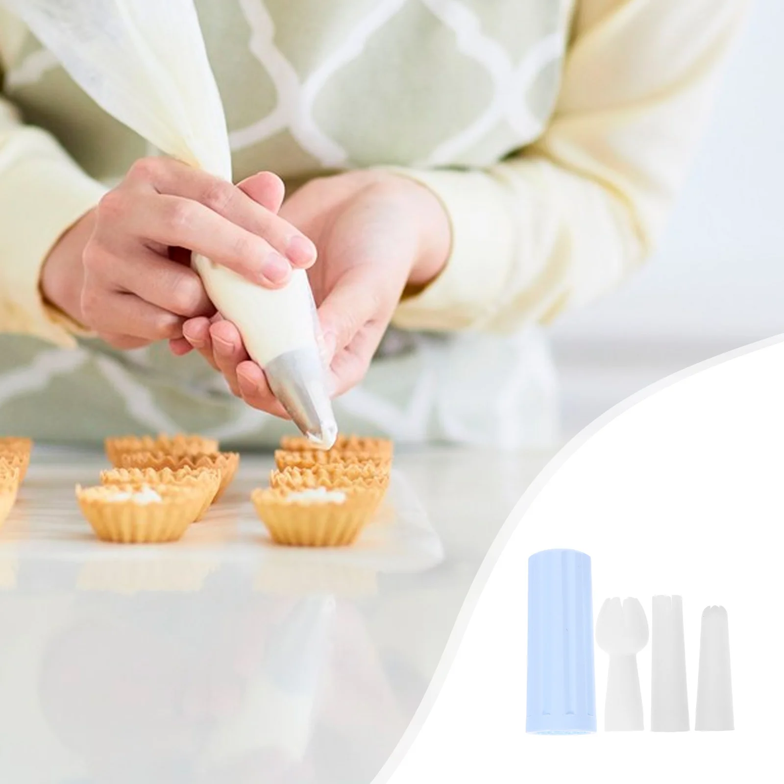 4 قطعة نصائح الأنابيب مجموعة فوهات تزيين الكعكة لصقيع الكعك المعجنات قابلة لإعادة الاستخدام الخبز اكسسوارات الجليد الأنابيب عدة المعجنات #3
