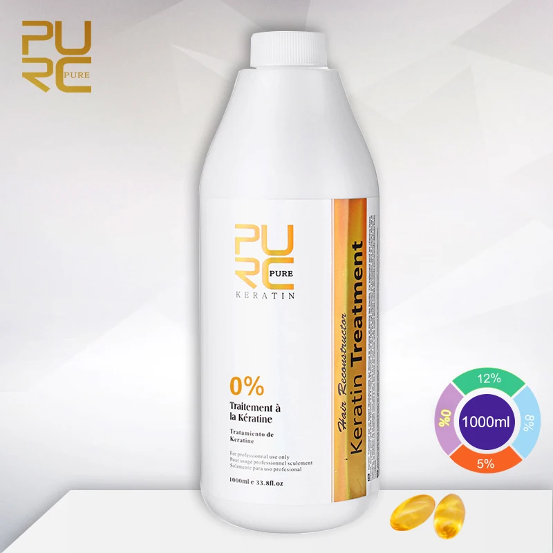 PURC 1000ml Keratin For Hair Straightening Treatment Smoothing Curly Frizzy Brazilian Keratin Hair Care Products Professional image 3