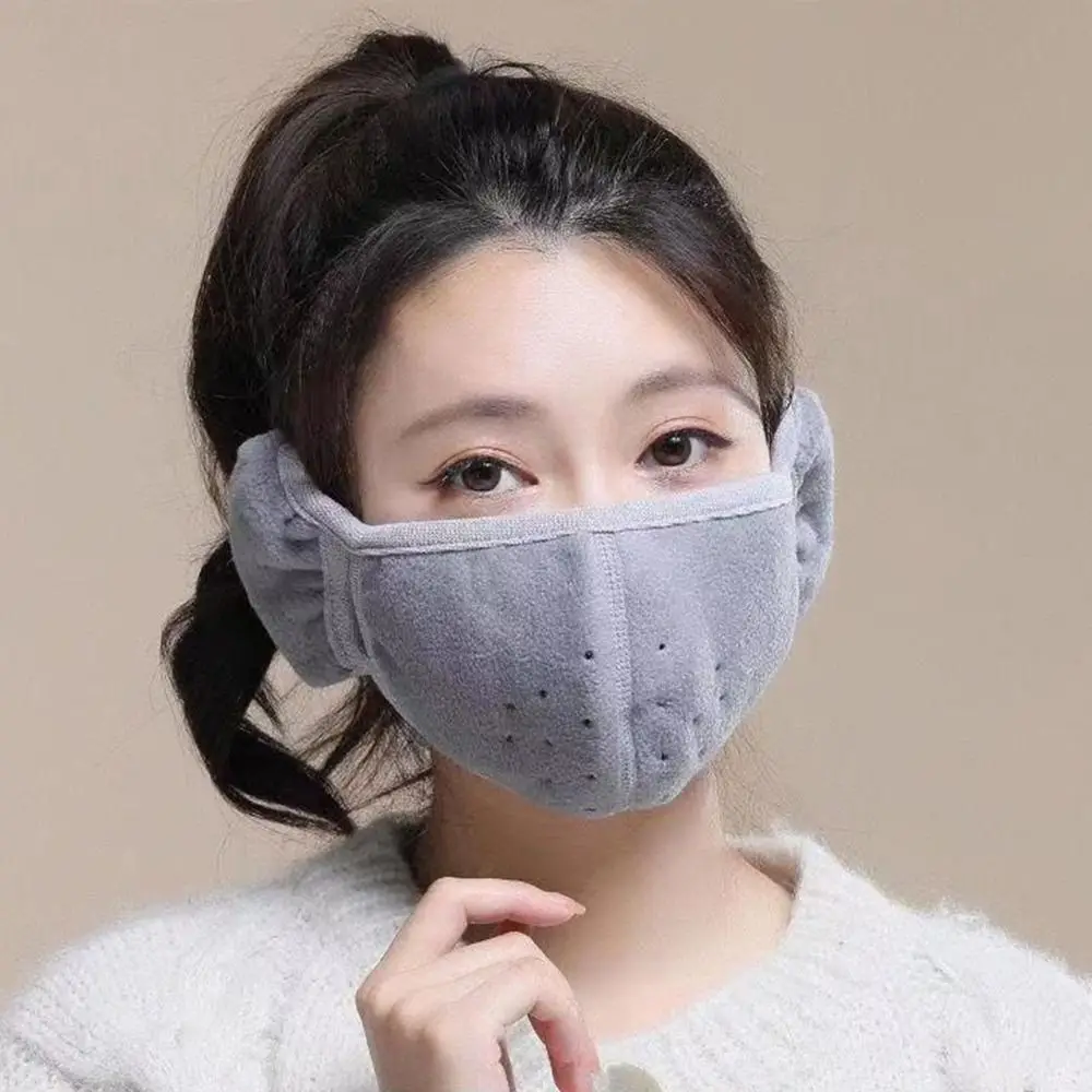 Women Female Windproof Earlap Warm Masks Cold-proof Earmuffs Ear Warmer Fleece Mouth Cover