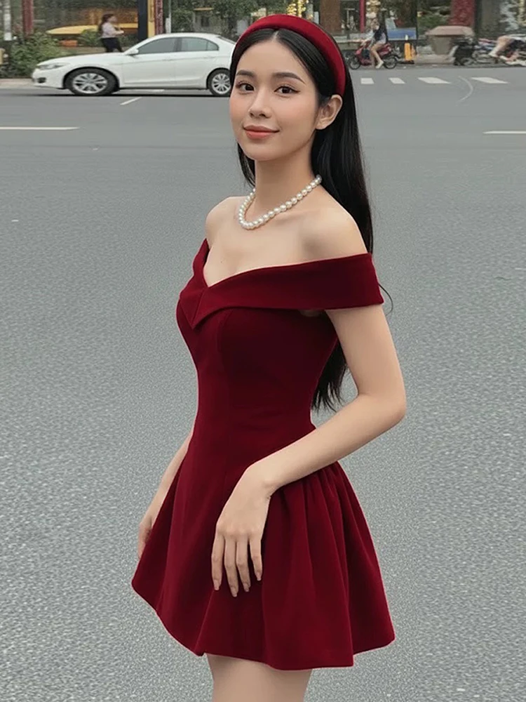 Cutenew Bow Patchwork Dress Women Sexy Noble Chic Slash Neck Sleeveless Zip Ruffled Ruched Stretch Party Prom Banquet Bodycon