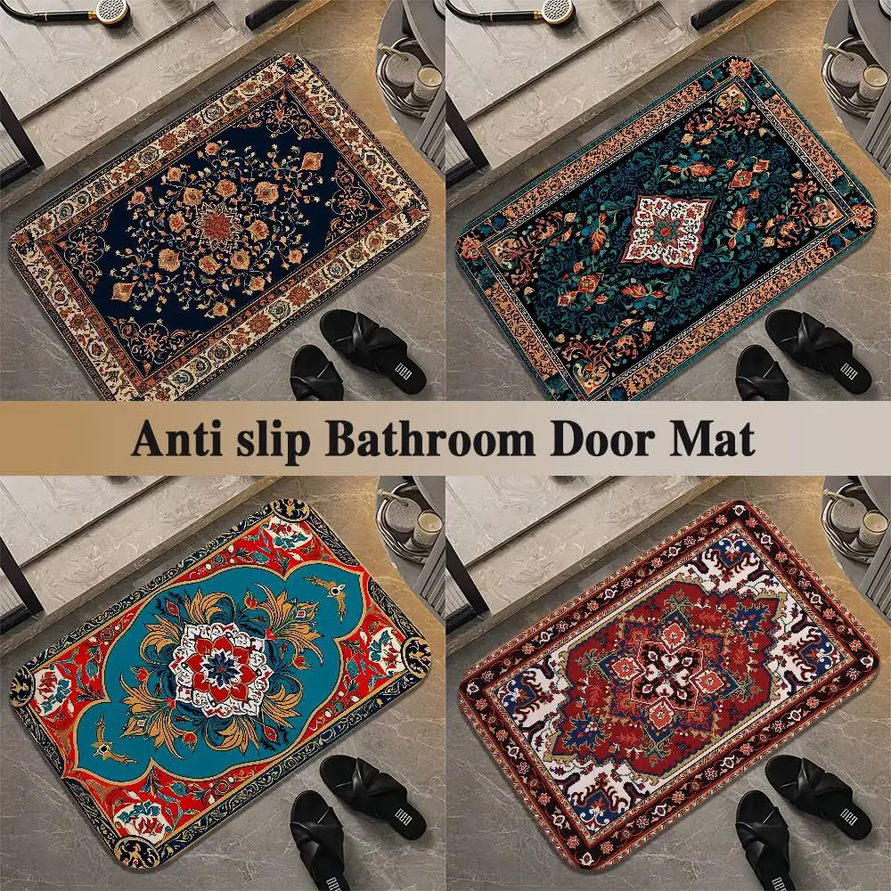 

Bohemian Pattern Floor Mat Printed Large Carpets Living Room And Bedroom Carpets Bathroom Anti Slip Door MATS Small Carpets