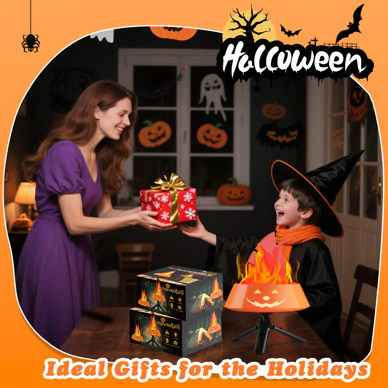 Realistisches 3D-LED-Feuerbecken-Nachtlicht – simuliertes Holzkohle-Feuerbecken, batteriebetrieben, Festival-Dekoration