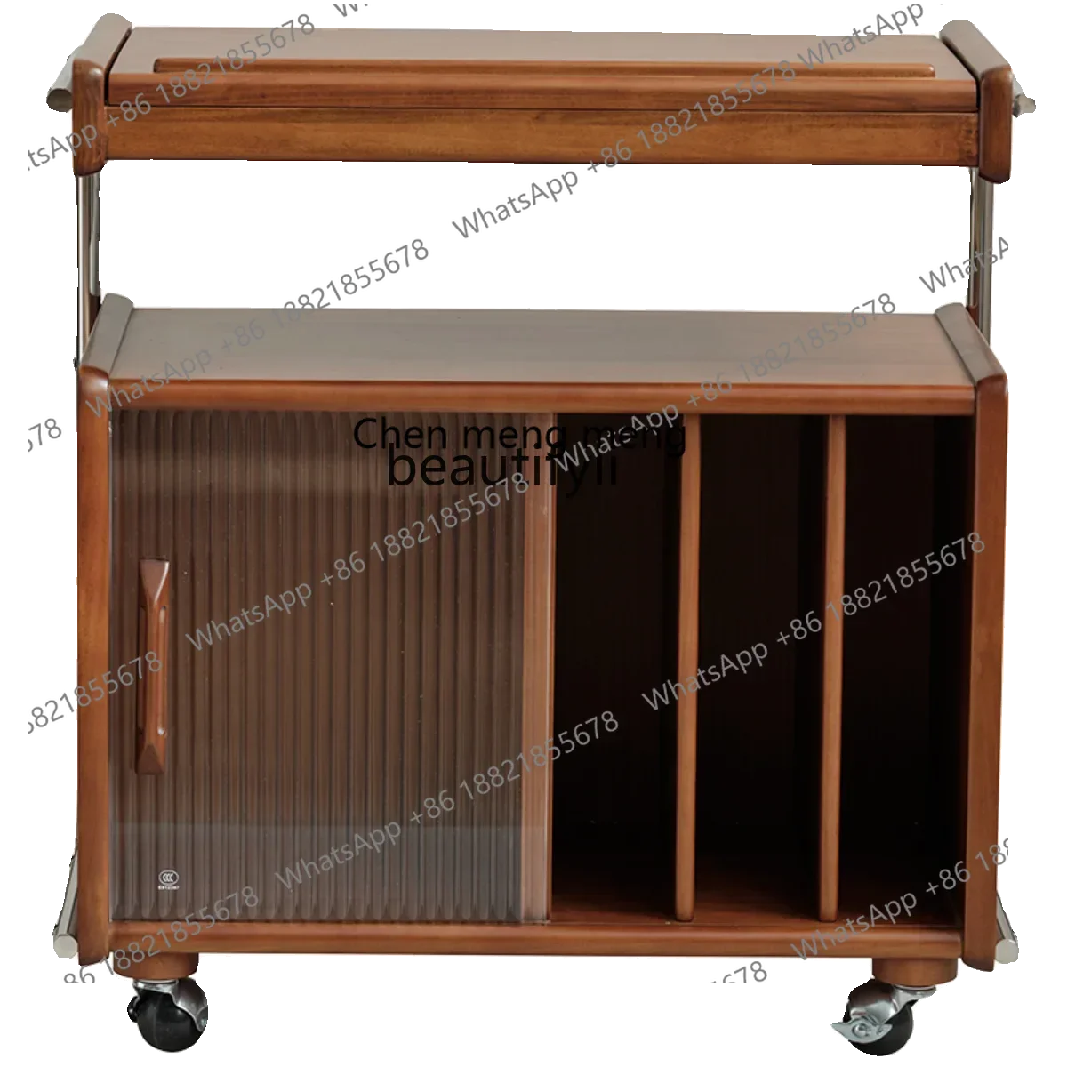 xzSolid wood side cabinet, Japanese-style household low cabinet, retro bookcase with glass door storage, medieval magazine cabin