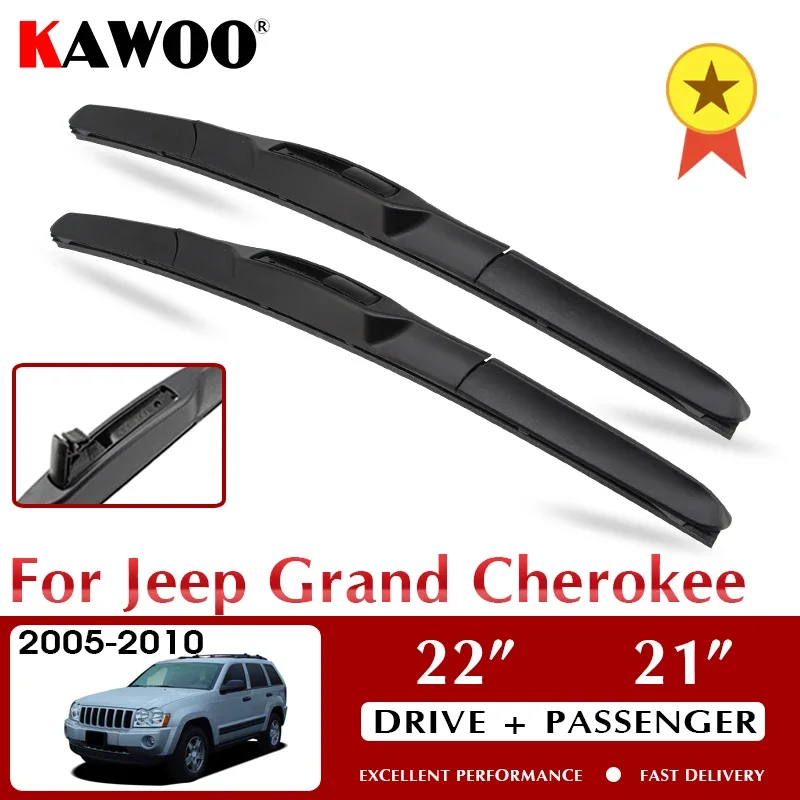 

KAWOO Wiper Car Wiper Blade For Jeep Grand Cherokee 2005-2010 Windshield Windscreen Front Window Accessories 22"+21" LHD RHD