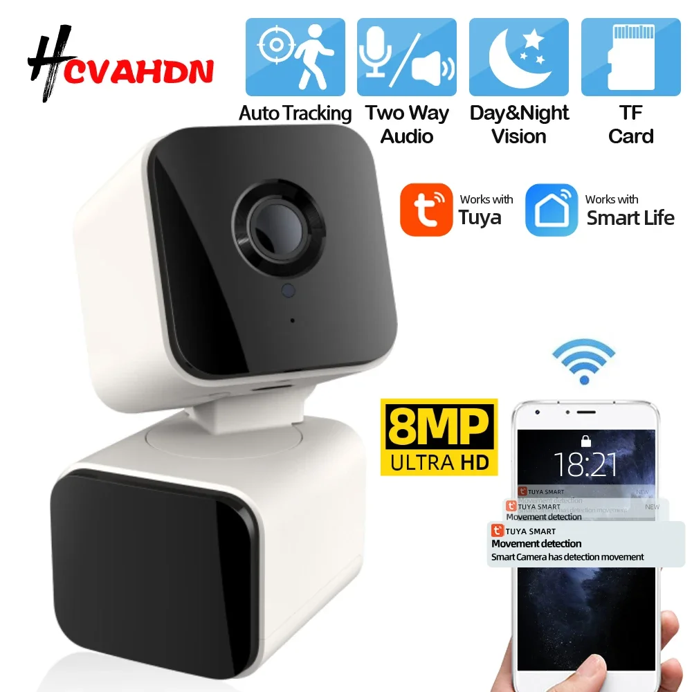 

Smart Life 4K Dual Lens WiFi Camera Indoor Wireless Security Surveillance Camera Home Auto Tracking Baby Monitor CCTV IP Camera