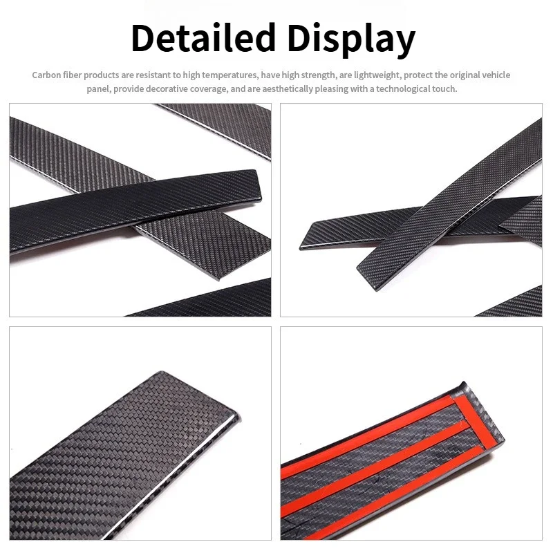 

For Maserati Grecale Real Dry Carbon Fiber B-Pillar Cover Panel Trim Sticker Exterior Parts Decoration Body Kits Accessories