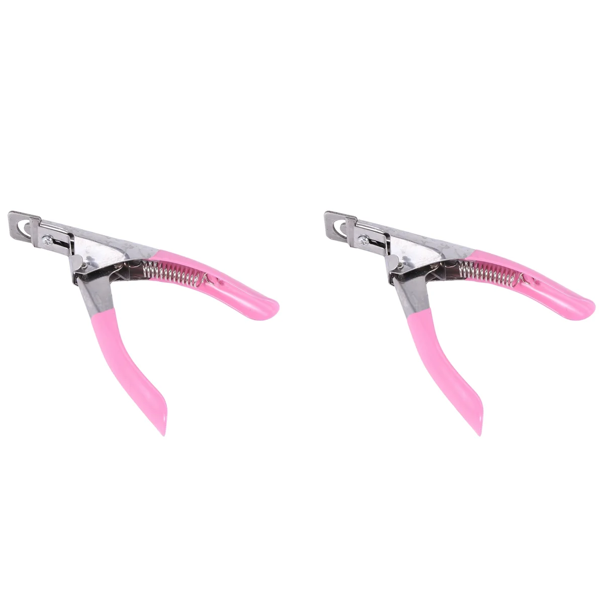 A64E 2X Nail Clippers for Nails and False Acrylic Nails Easy to Use Pink.