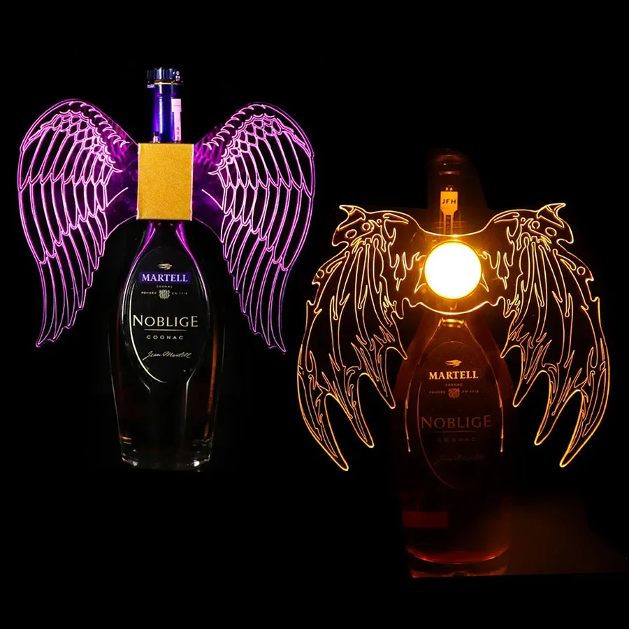

Rechargeable Acrylic Angel wings Bar LED Bottle Presenter LED Strobe Baton Champagne Bottle Service Sparklers Light