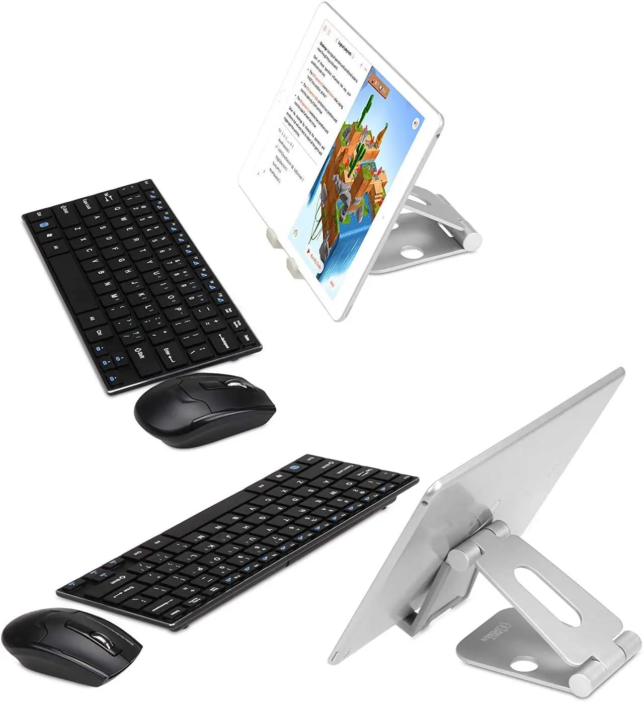 견고한 알루미늄 접이식 다각도 휴대폰 거치대, 책상 및 태블릿 스탠드, 휴대용 조절 가능, 애플 호환