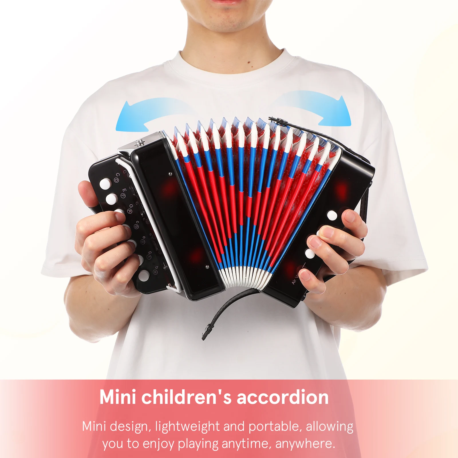 キッズアコーディオン 10ボタン ミニアコーディオン 楽器 幼児向け 初心者向け アコーディオン 早期教育 子供の誕生日プレゼント