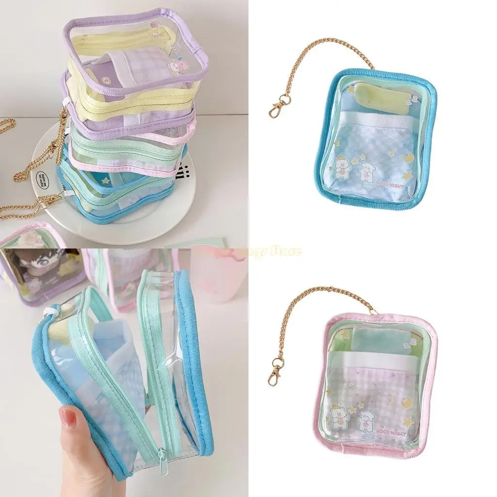 

X90D Clear PVC Storage Bag With Cartoon Prints Spacious Compartment Display For School Travel Outdoor Activities