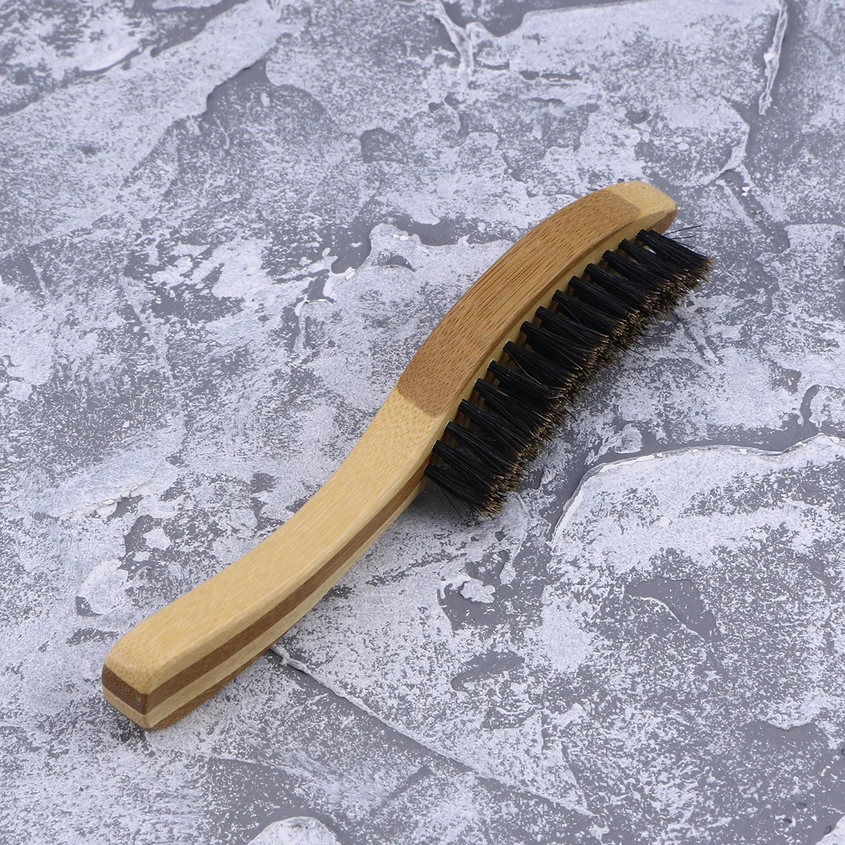 Men Handmade Beard Brush Natural Wood Handle Extra Thick Bristle Anti Static Mustache Brush for Barber Home Salon