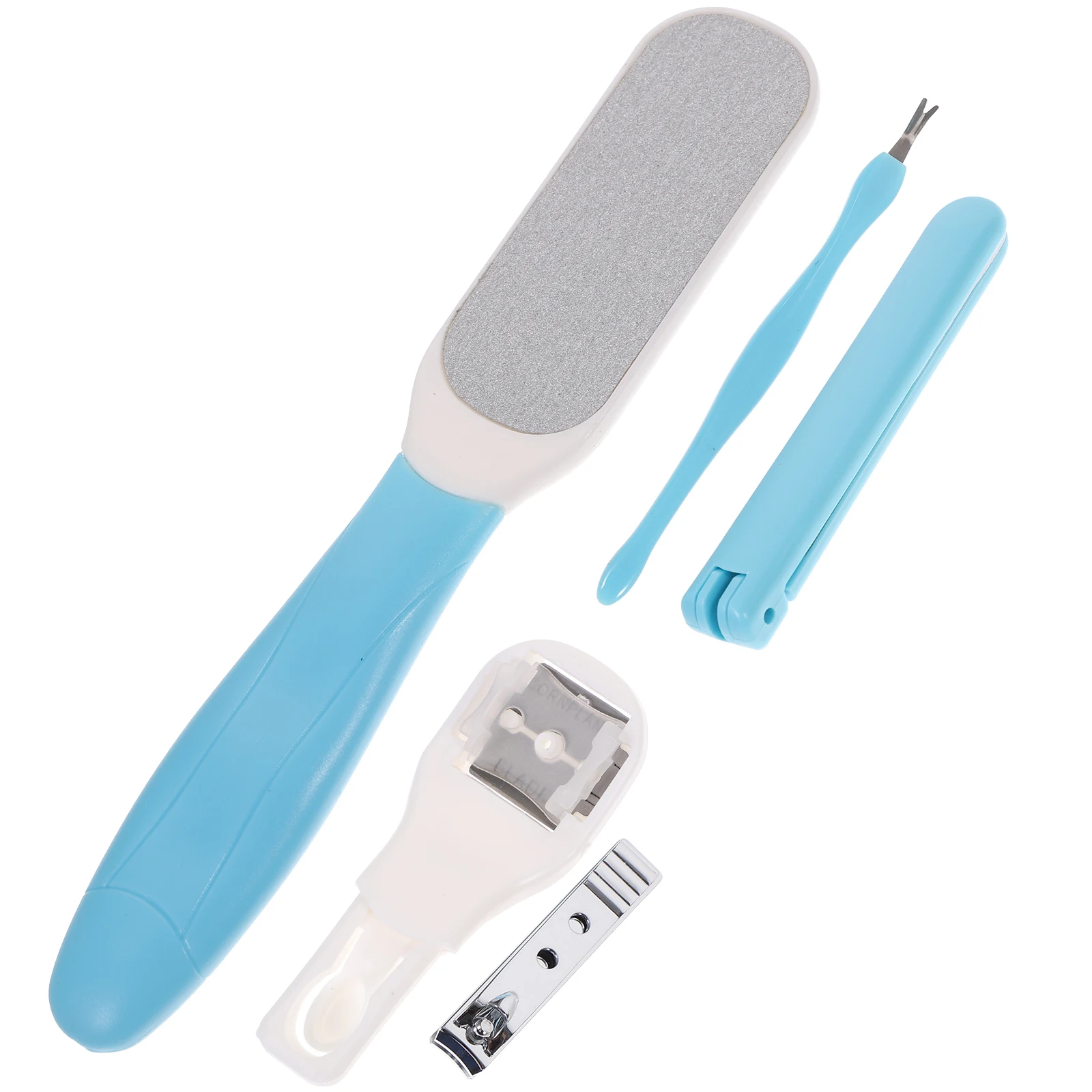 

6pcs Pedicure Kit Foot Callus Remover Stainless Steel Dead Skin Remover Files Ergonomic Handle Travel Size Foot Care Tools