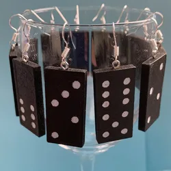 Domino Dangle Earrings Dominoes Funky Bespoke Earrings Fun  Quirky 2022 trending luxury whimsy cleverness