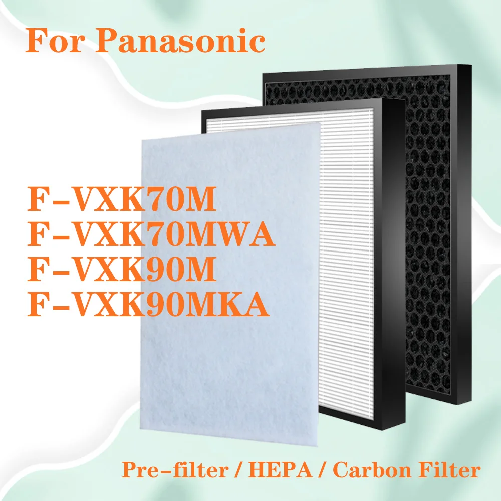 For Panasonic Air Purifier F-VXK70M F-VXK70MWA F-VXK90M F-VXK90MKA Replacement HEPA Filter Activated Carbon Filter