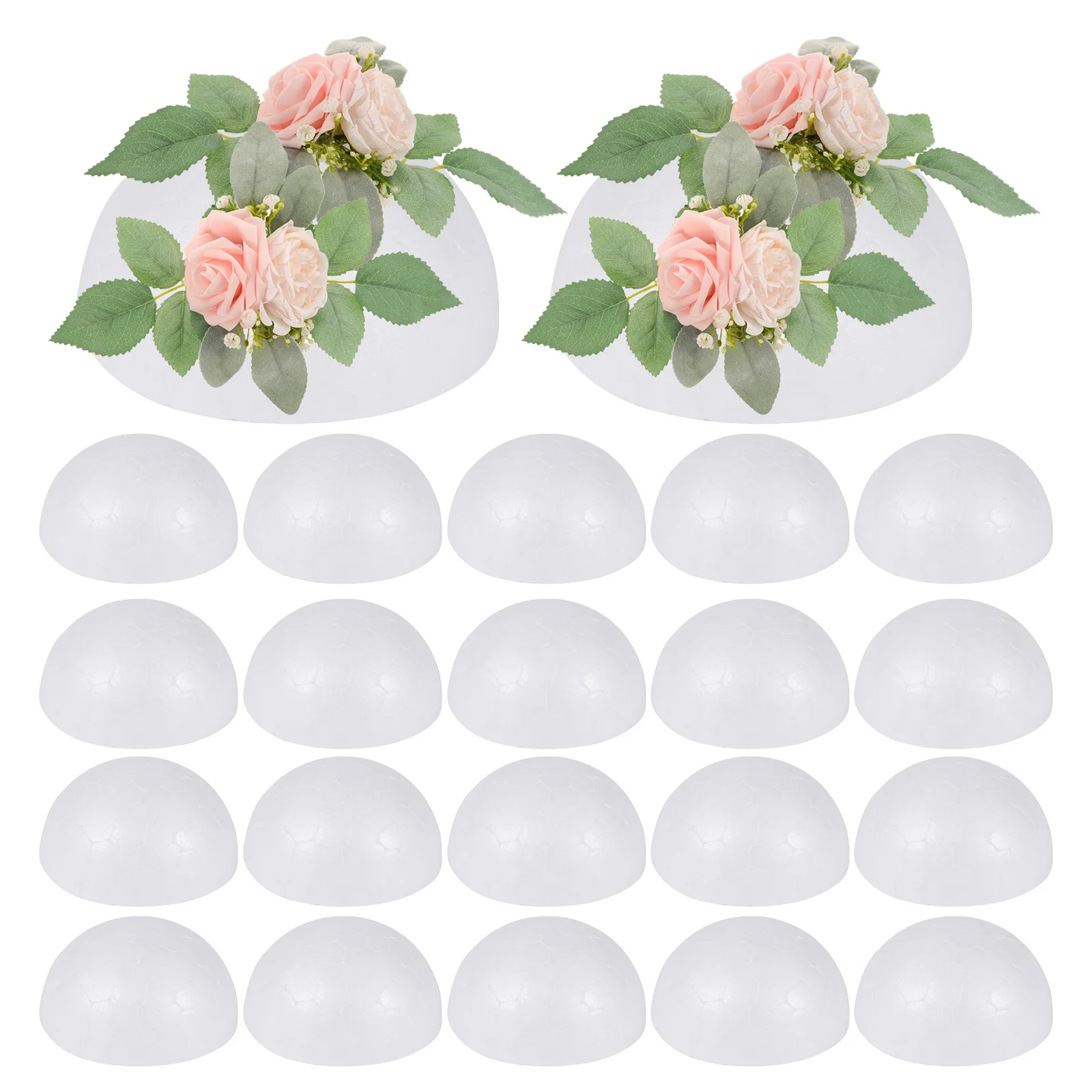 

30 pcs 8Cm Half Ball Foam Craft Material White Semicircle Ornaments For Diy Painting Kids Art Projects Christmas Decoration