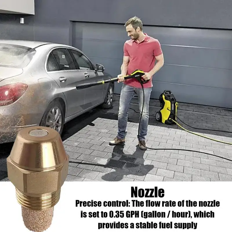 

Brass Heavy Fuel Burner Nozzle Spray Nozzle 0.35 GPH Solid Nozzle Diesel Injectors Nozzle 60degree Oil Burner Nozzle Multi-purpo