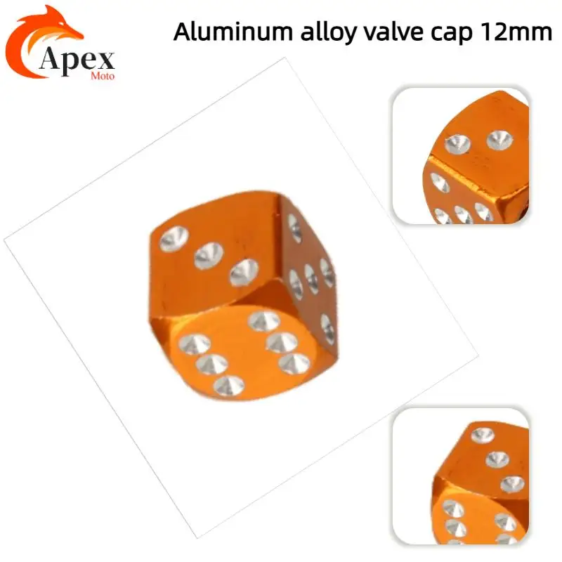 

12mm Aluminum Alloy Dice Valve Caps - Universal for Motorcycle ATV Go-Kart & All Tires! Stylish & Durable Scooter