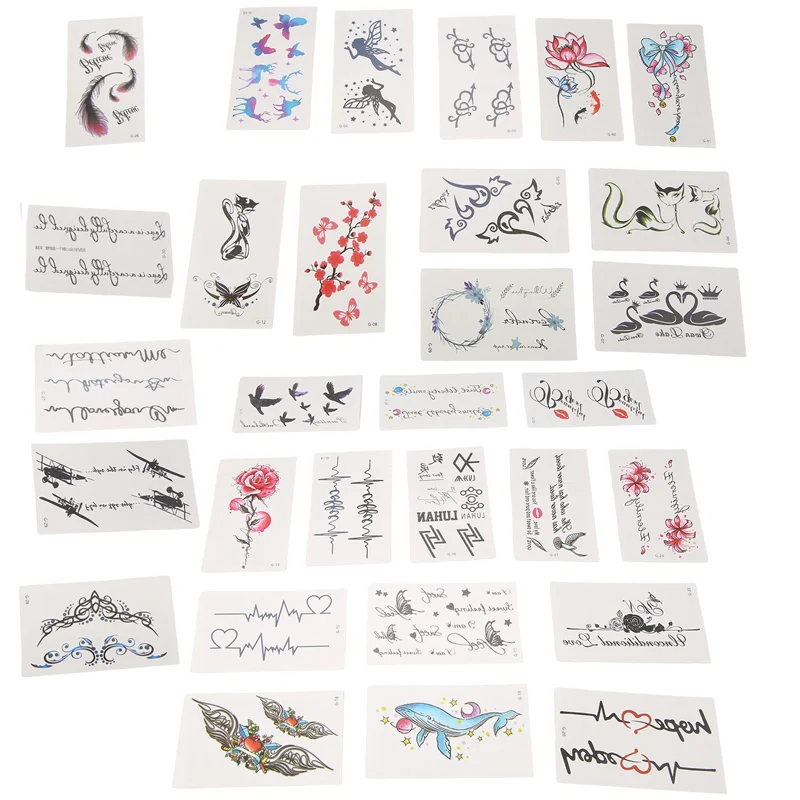 AA20-30Pcs/Set Sexy Dark Temporary Tattoo Sticker Waterproof Temporary Tattoo Fake Tattoo Sticker