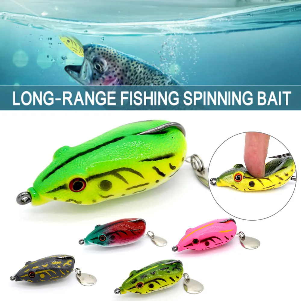 1/3/5Pcs Soft Frog Fishing Lures topwater 14g 5.5cm Artificial Silicone Bait with Double Hooks Crankbait Bass Fishing Tackle