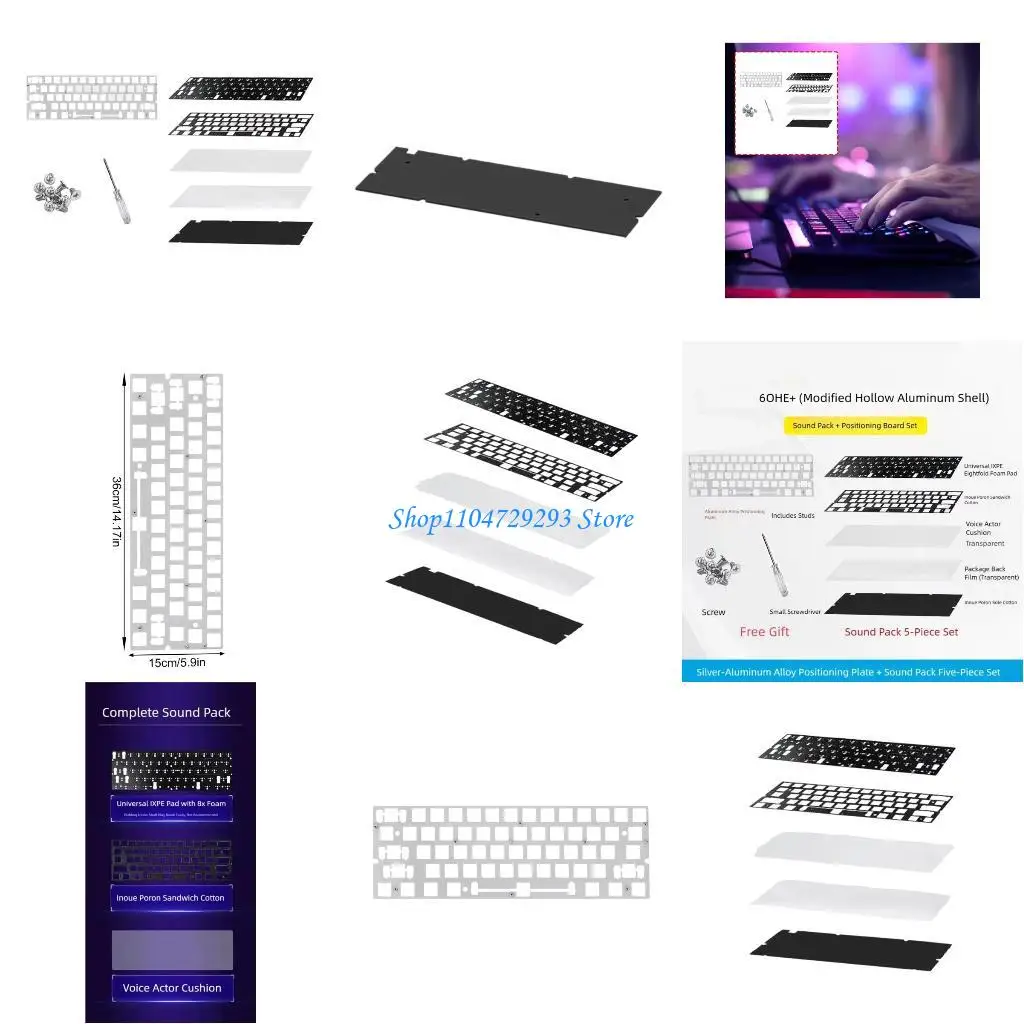 

Y2GD 60% Positioning Plate Aluminum Positioning Plate for 60HE Mechanical Keyboards Anodizing Installation Accessories