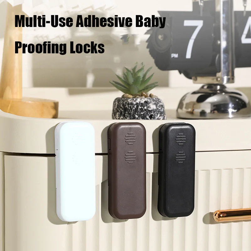

3 Pack Cabinet Locks Multi-Use Baby Safety Locks With Sticky Adhesive Pads Punch Free Baby Proofing Cabinet Latches