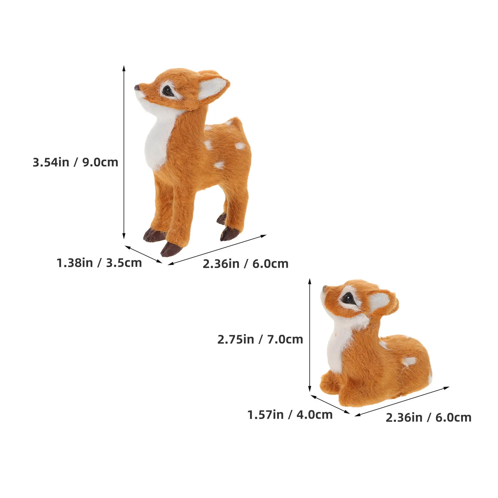 ตุ๊กตาสัตว์รูปกวางน่ารัก 2 ชิ้น: รูปทรงลูกกวางสมจริงพร้อมผ้าเนื้อนุ่มสำหรับกอดตลอดปี, งีบหลับในห้องเรียน, งานเฉลิมฉลองวันหยุด