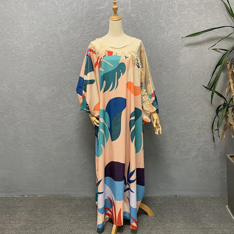 African Dresses For Women 2024 Spring Summer Elegant Dashiki Clothes Lady Fashion Print Casual Long Party Dress Africa Clothing