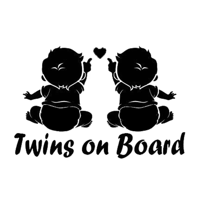 Twins on Board Warning Car Sticker Waterproof Decal Laptop Truck Motorcycle Auto Accessories Decoration PVC,19cm*12cm