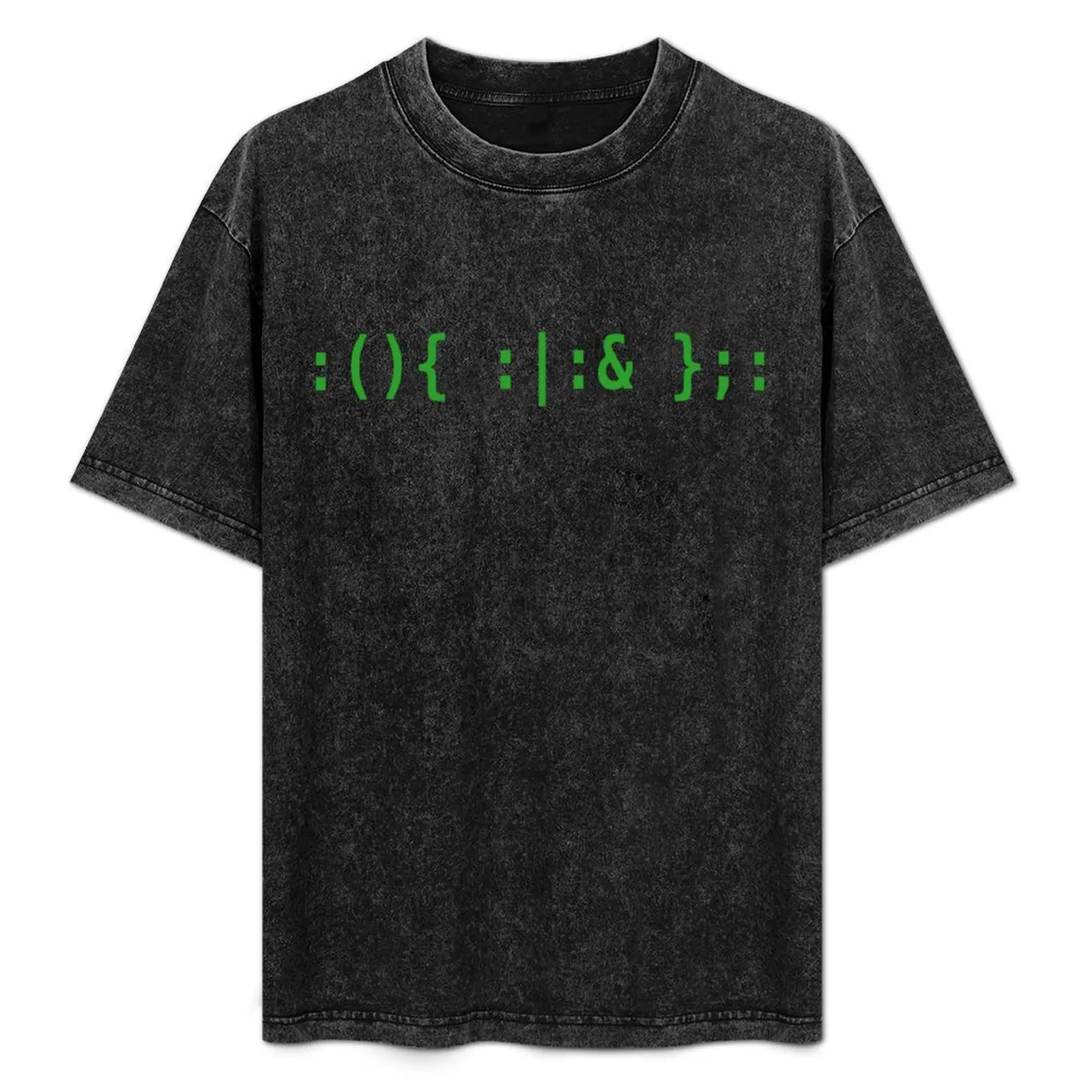 

Bash Fork Bomb - Green Text for Unix/Linux Hackers T-Shirt anime shirt for a boy mens tall t shirts