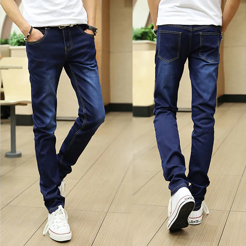 Wholesale 2022 Fashion Black Jeans Men's Slim-fit Skinny Stretch Feet Trousers Spring Autumn Casual Long Pants Male Korean Jeans