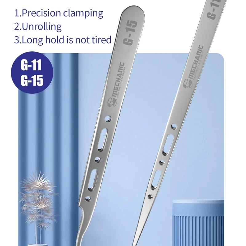 Mechanic G 11 G 15 Mobile Phone Repair Fingerprint Flying Wire Anti-magnetic Tweezers Fine Tip Clip Precision Components