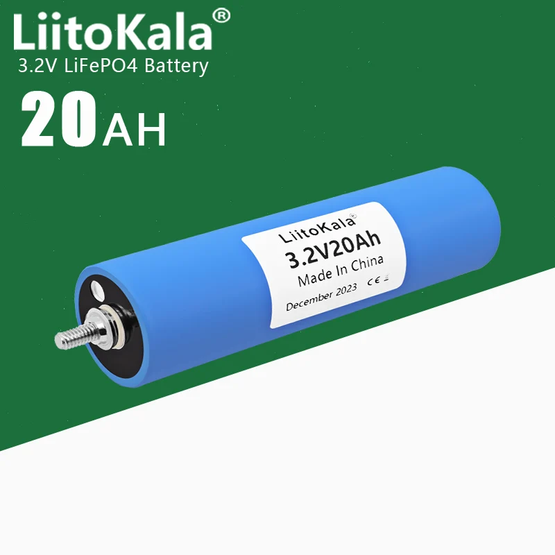 1pcs LiitoKala 3.2v 20ah LiFePO4 Cells High 10C Discharge Current Bateria for Diy 12v Ebike Car Boat Start Solar Motorhome Solar