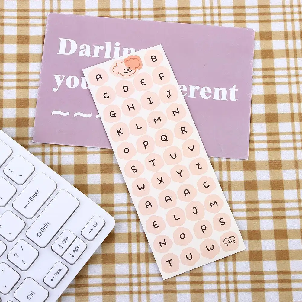 Scrapbooking Alphabet Stationery Sticker English Letter Label Sticker Cartoon Dog Sticker English Uppercase Lowercase