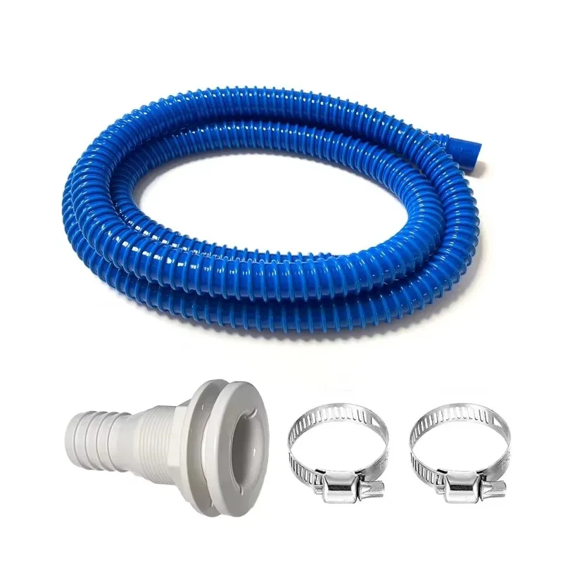 1Set Bilge Pump Hose, 1-1/8 Inch Dia Bilge Pump Installation Kit 1100GPH, 6.5 FT Kink-free Flexible PVC Hose Rv Parts