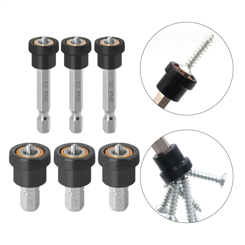 Magnetic Screwdriver Bit Head Woodworking Hex Shank 2550mm Magnetic & Non slip Design Limit The Screw Depth Wide Compatibility