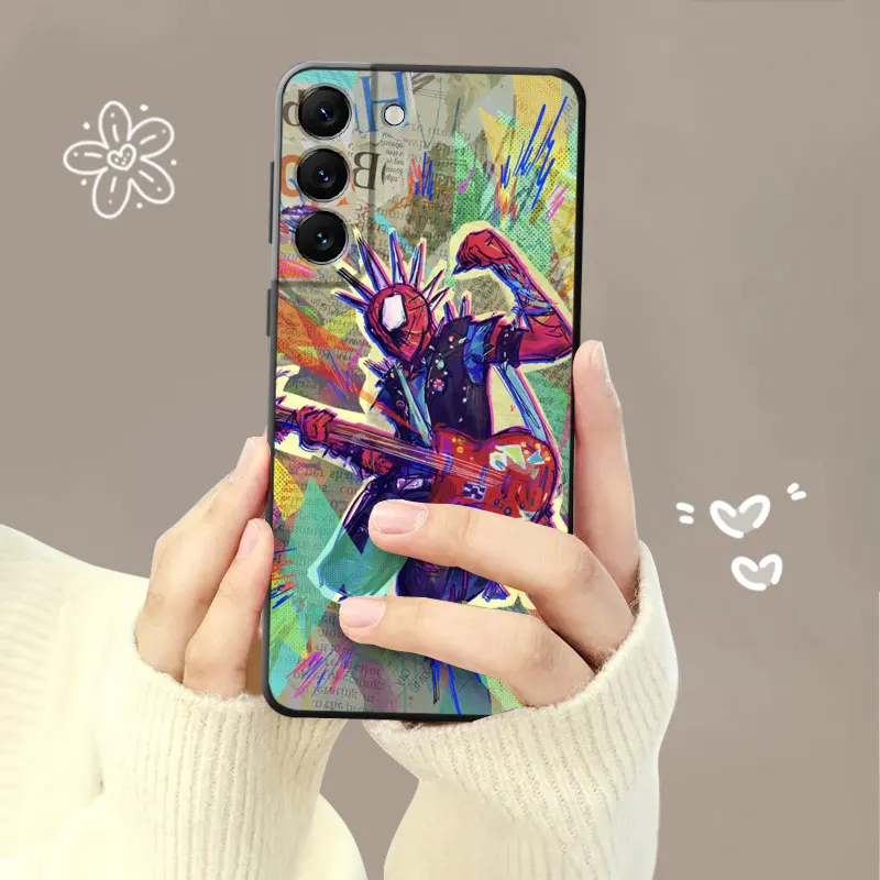 Phone Case For Samsung Galaxy S24 S23 S22 S21 S20 FE Ultra S10 Plus Note 20Ultra 10Plus Marvel Spider Punk Hobie Brown Cover