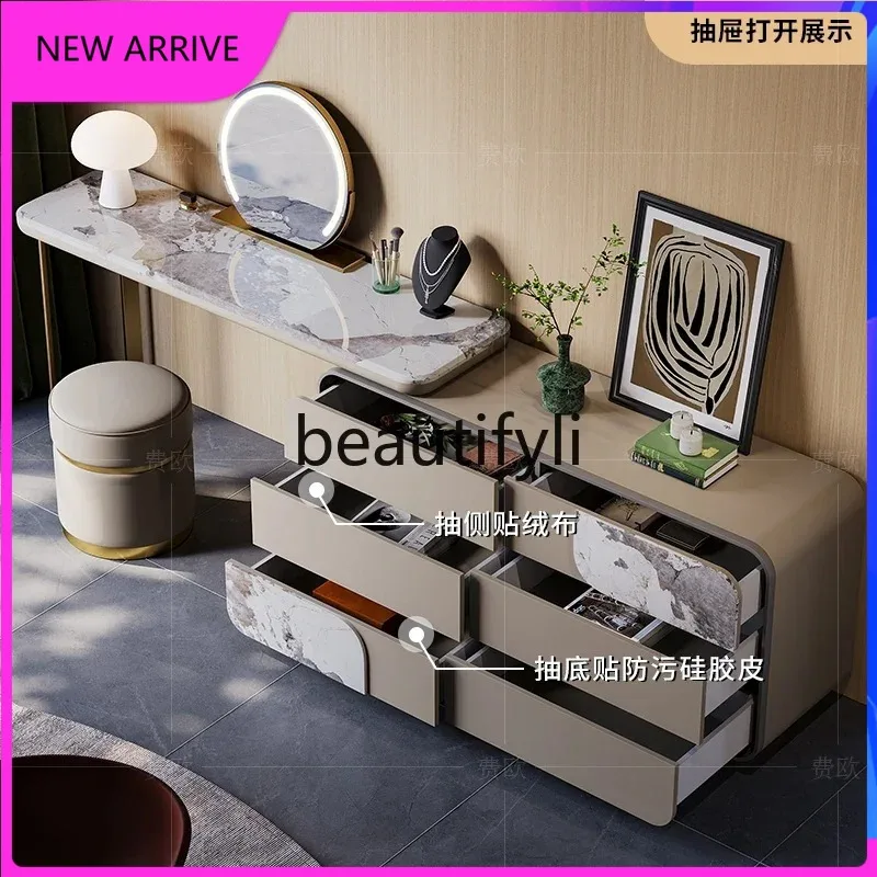 

b573 Легкий роскошный комод на заказ, мраморная вилла премиум-класса, большой плоский прикроватный комод из цельного дерева