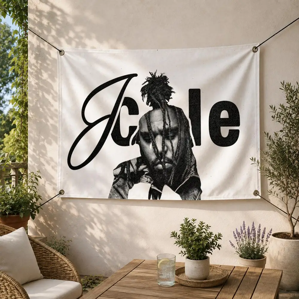 Rapper HipHop Famous J-J. Cole Music Flags Decorative Flag Banner for Outdoor Garden Yard Camping Party Home Wall Hanging Decor