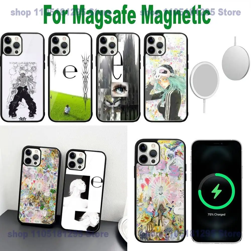 

B-Bladee Crest E-Ecco2K E PXE Phone Case For iPhone 17,16,15,14,13,12,11,Plus,Pro,Max,Mini Magsafe Magnetic Wireless Charging