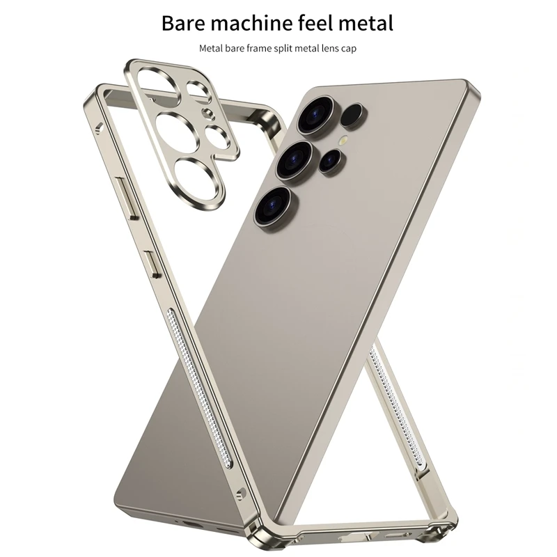 Cooling Medium Frame Phone Case For Samsung Galaxy S23 Ultra S25 Ultra Aluminium Alloy Metal Border Cover For Samsung S24 Ultra