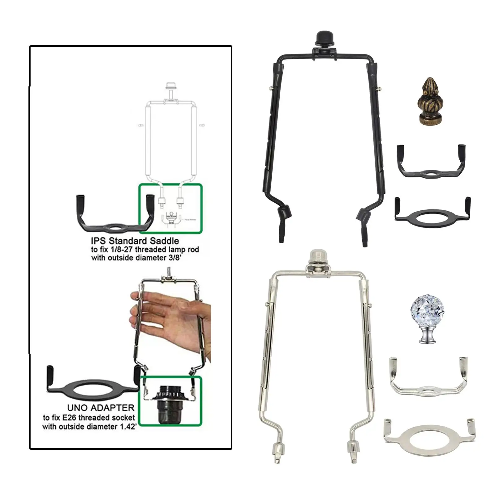 

Кронштейн держателя арфы абажура с наконечником для напольной настольной лампы