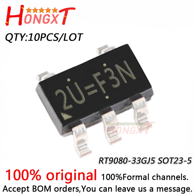 10 pz 100% nuovo RT9080-33GJ5 RT9080-33 RT9080 2U = 80X 2U = .. SOT23-5.Chipset