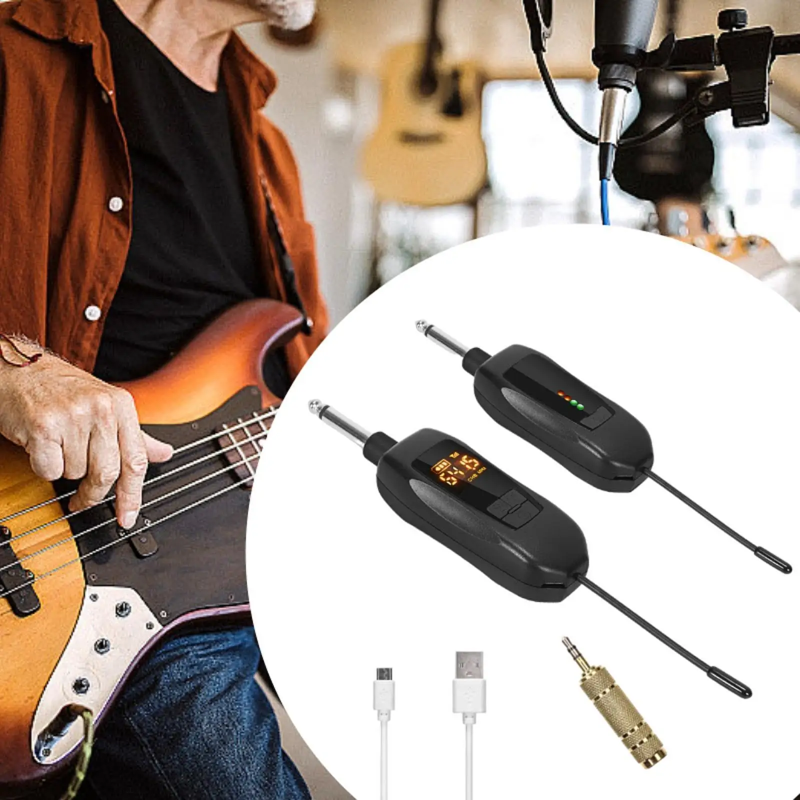 

Wireless Guitar Transmitter Receiver UHF for Electric Piano Electric Violin