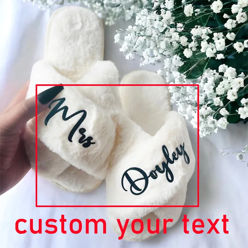 Personalized Future Mrs Bride Wife Slipper Bridal Shower Wedding Honeymoon trip Bachelorette Party Girls Night decoration Gift