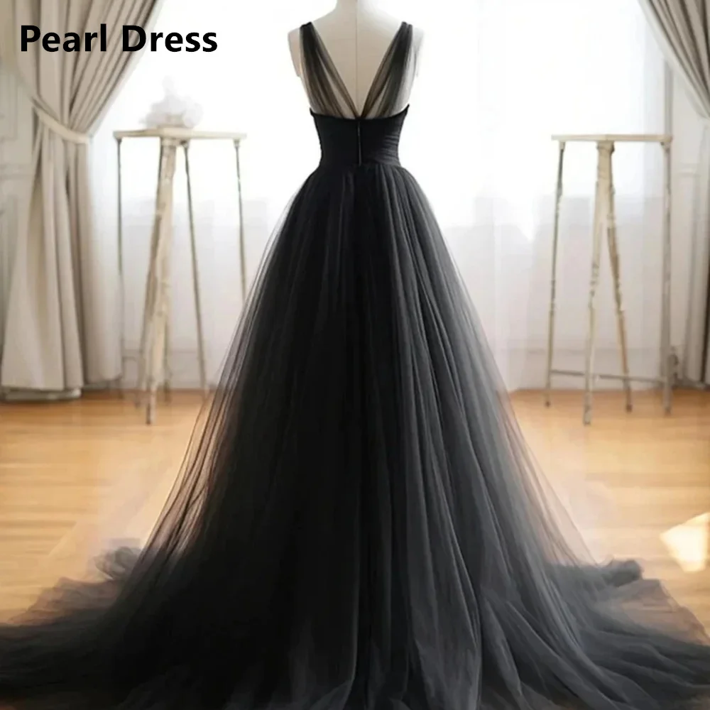 Pearl Dress Women Elegant Party Dresses Woman Wedding Dress Floor-to-ceiling Sleeveless V-neck Dresses for Formal Occasions Gala