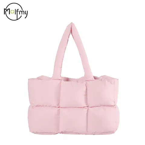 Borse a mano da donna borsa a quadri trapuntata borsa a tracolla impermeabile a scacchi alla moda retrò tinta unita borse invernali morbide di grande capacità